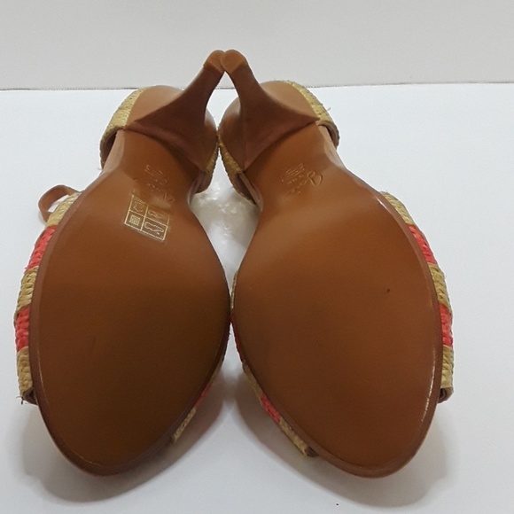 Joie 38.5 woven peep toe ankle strap heels - Picture 5 of 7